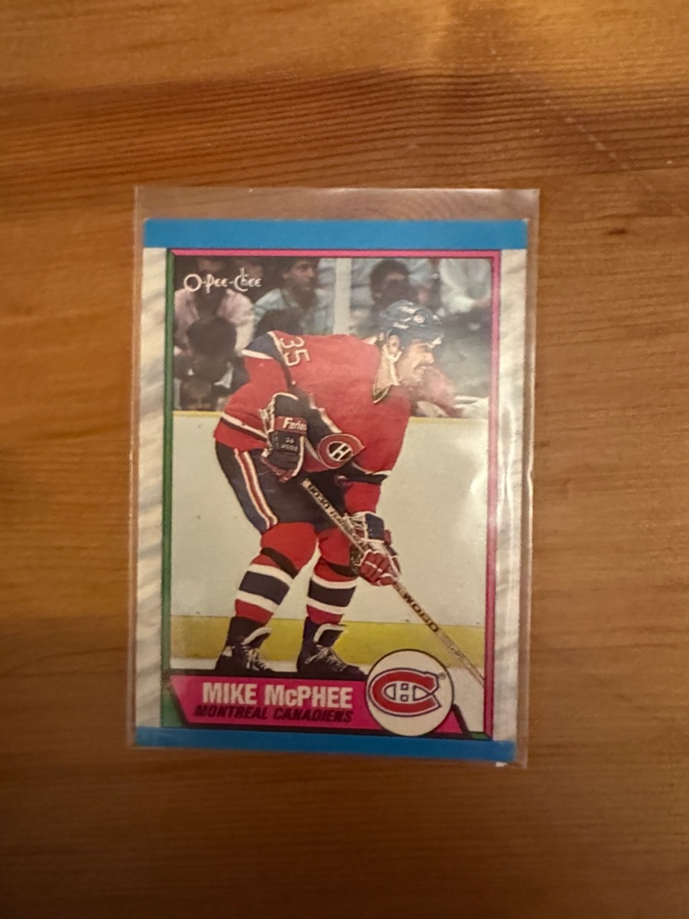 Mike McPhee Montreal Canadiens Hockey Card - Red & Blue